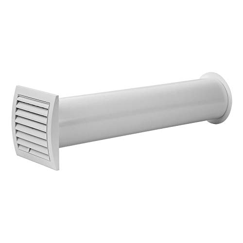 Universal Vent Kit 100mm / 4" Wall Fixing Ventilation Duct Kit with Shutter, White Color