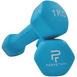 Pesas De 1 Kilo Precio Perpetual Mancuernas Disponibles en 0.5KG/1KG/1.5KG/2KG/3KG/4KG/5KG (2 Unidades) y Sets 6/12/16/22/30KG Pesas Ligeras Pequeñas Hexagonales Neopreno Pilates Hombre Mujer Gimnasio en Casa Dumbbell