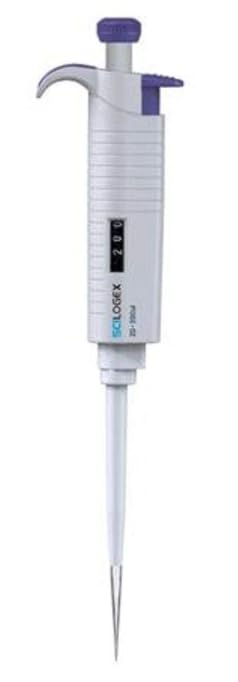 SCILOGEX MicroPette Plus Variable Pipette - Adjustable Single Channel Micropipettor 0.1-2.5µL - Autoclavable, Ergonomic & Works with Universal Pipette Tips (4 Pack)