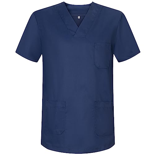MISEMIYA - Casaca Unisex MÉDICO Enfermera Uniforme Limpieza Laboral ESTÉTICA Dentista Veterinaria Sanitario HOSTELERÍA - Ref.817 - M, Azul Marino
