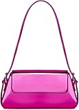 Motleader Silver Metallic Evening Bag for Women Y2K Silver Leather Shoulder Bags Sparkle Purse for Prom Wedding Party, Pink