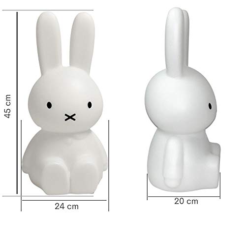 Abajur Luminária Coelha Miffy® 45cm sem Fio Led RGB Decorfun