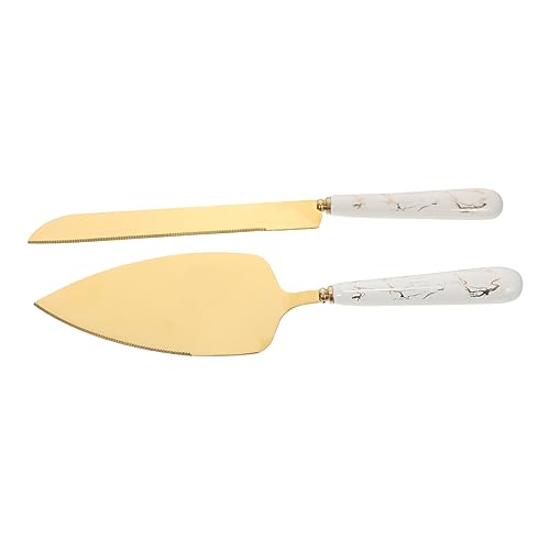 Mikinona 2pcs Stainless Steel Cake Knife Cheese Spatula Cake Cutter Spatula Pie Spatula Cake Baking Shovel Portable Pizza Shovel Cake Server Spatula Bread Cheese Cake Spatula Ceramics White