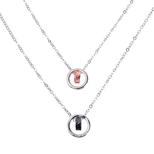 FAVOMOTO 2 Peças de Anel Duplo Colares Colar de Casal Joias Mulheres Homens Corrente de Pescoço de D