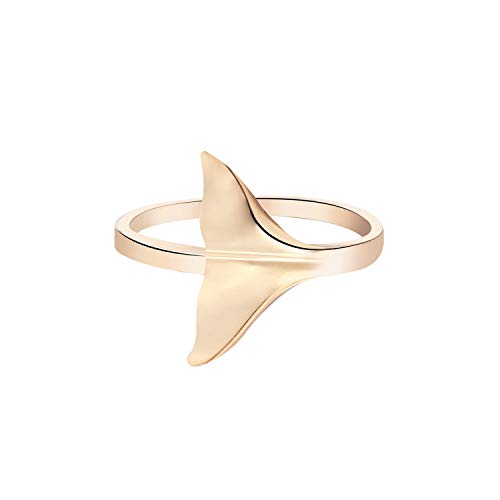 Allabout-u Fashion Crystal Mermaid Tail Rings for Women Knuckle Wonderful Gift for Girls