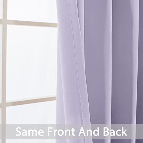 Yakamok Lilac Curtain Panel, Heat and Light Blocking Drapes with Grommets for Bedroom, Pink Thermal Insulated Window Treatment Drapes for Living Room (Lilac, 1 Panel, 52 x 84 inch)