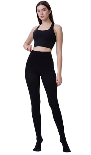 Image of DUCMODA Women's 70D Semi-Opaque Tights High Waist Solid Soft Stretch Pantyhose