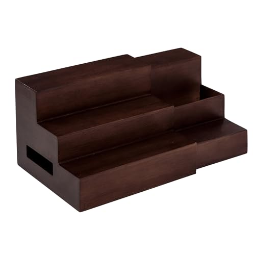 Honey-Can-Do Honey Can Do Expandable Bamboo Tiered Spice Rack for Countertop or Cabinet, Walnut KCH-09429 Walnut