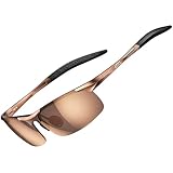 ATTCL Men's Sports Polarized Sunglasses For Driver Golf Fishing Unbreakable Metal Frame (Brown-frame/Brown lens(not mirrored))