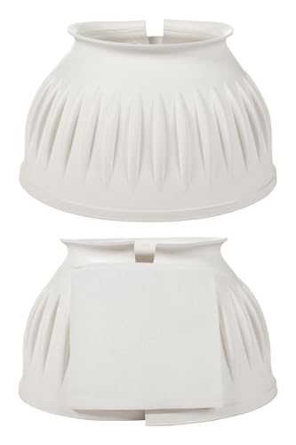 Cloches en caoutchouc blanc HKM M au paddock et durant les séances de saut