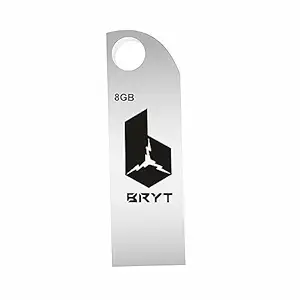 BRYT Metal Body Flash Drive USB LM 2.0 8GB Type A Pendrive | Read Speed 70 MB/s | Silver