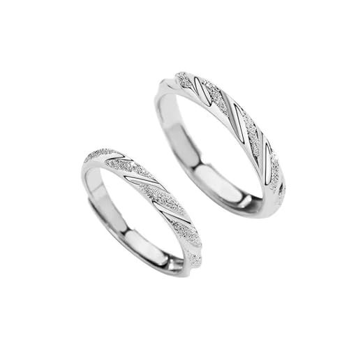 Bagues Reglables Fiancailles Fini Rond Mat Alliance Argent Noire