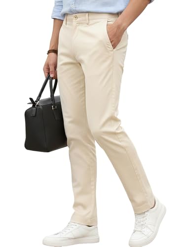 Image of Urbano Fashion Men's Cotton Light Weight Non-Stretch Slim Fit Casual Trousers