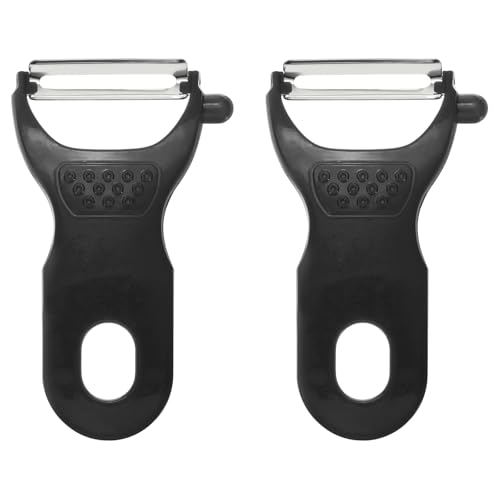 sourcing map 2pcs Vegetable Peeler Set, 4.5 Inch Stainless Steel Potato Peeler for Apple Fruits Carrot Black