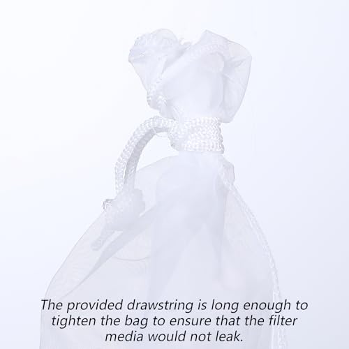 Image of QfwdfcTrenz 4 Pack 180μm Aquarium Filter Bags Aquarium Filter Bag Mesh Bags Drawstring Media Bag for Aquarium Purigen Packets for Aquarium Filter 7.5 * 3.6 inch Extra Fine Filter Impurities