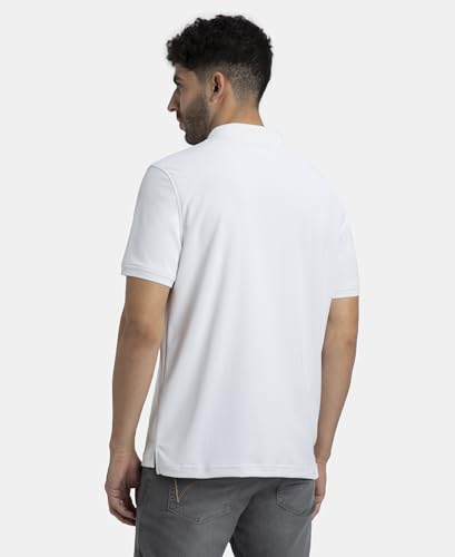 Image of Jockey AM38 Men's Microfiber Fabric Solid Half Sleeve Polo T-Shirt with StayDry & StayFresh Technology