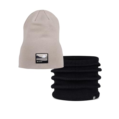 Pacchetto Duo Street Knitted Berretto Lilon Long Birch e & Fleece Neckwarmer Renvi Taglia unica Adulti grigio nero