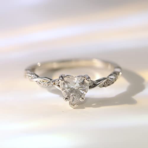 1.25ct Heart Rings for Women - 925 Sterling Silver Promise Rings for Women, Engagement Rings for Women, Cubic Zirconia Ring Size 5-102