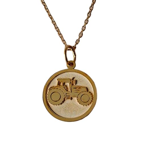 Gems_Hub 925 sterling silver necklace 24mm|18 inch chain|tractor pendant|initial charm|farm jewelry|farmer pendant||birthday|gold plating handmade jewelry |PEND_FIZA_1679