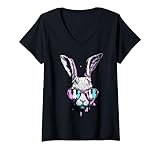 Photo Gallery donna groovy rabbit bunny face con occhiali da sole per ragazzi giorno di pasqua maglietta con collo a v Photo Gallery donna groovy rabbit bunny face con occhiali da sole per ragazzi giorno di pasqua maglietta con collo a v