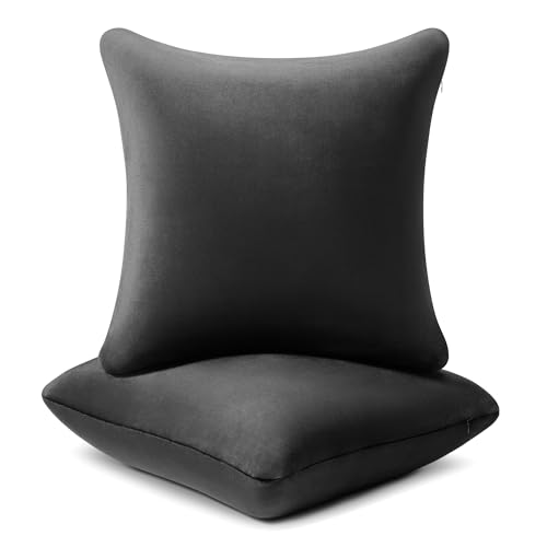Image of AM AEROMAX 20 x20 Pillow Insert (Pack of 2) Memory Foam Throw Pillow Insert Sham Square for Decorative Cushion Bed Couch Sofa Without Deform After Longtime Use(Black)