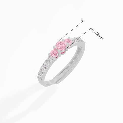 Image of U ARE 925 Sterling Silver 18K Gold and Rose Gold Plated Sparkling Three-Stone Ring | Gift for Women and Girls | With Certificate of Authenticity and 925 Stamp
