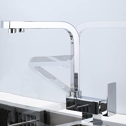 Robinet de cuisine 3 voies mitigeur d'évier pliable en laiton chrome