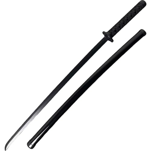 HongzyFirm 居合刀 レプリカ 木刀 練習用 竹製 唐十字 日本風 素振り竹刀 軽量 鞘付き レトロ 剣道 剣術 武術 舞台小道具 定規 和風 お土産 抜刀練習 コレクション コスプレ小道具 室内装飾 (B-湾刃)