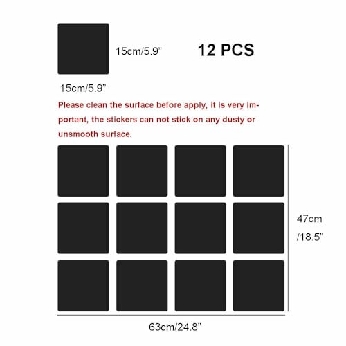 Wall Decor Sticker, H2MTOOL 12PCS Acrylic Mirror Wall Stickers 15cm Adhesive Rounded Corner for Home Decorations (Silver, 15X15cm)