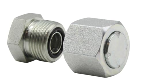 Image of 128 PC JIC and ORFS Master Industrial Hydraulic Cap and Plug Hose Tube and Pipe Fitting Kit Cap and Plug Kit Precision Threading in ORFS and JIC 37 Dash Sizes 4 6 8 10 12 16