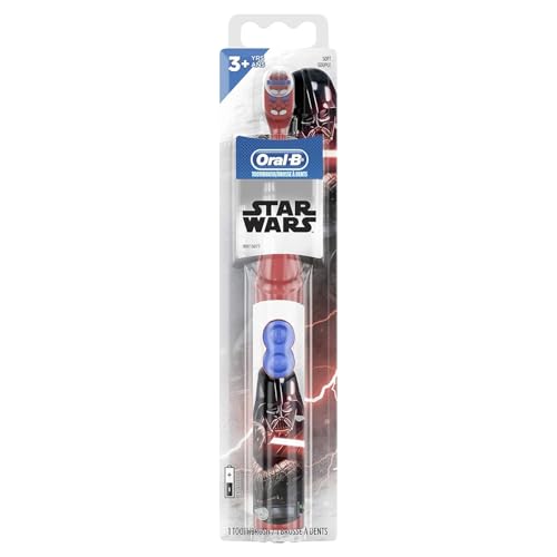Oral-B Kid's Battery Power Toothbrush with Timer Featuring Disney's Star Wars Characters, Red, Pack of 3, Chewbacca, Darth Vader, and BB-8 - image 2