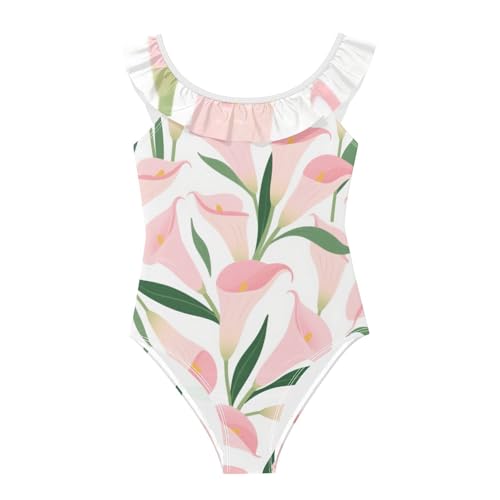 Traje de baño rosa cala elegante para verano infantil de 3 a 6 años