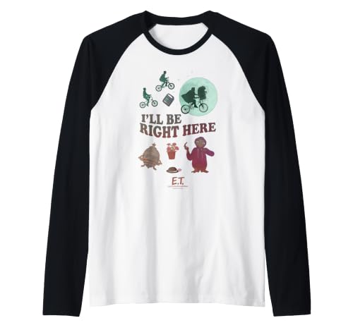 Image of E.T. I'll Be Right Here Collage Raglan Baseball Tee