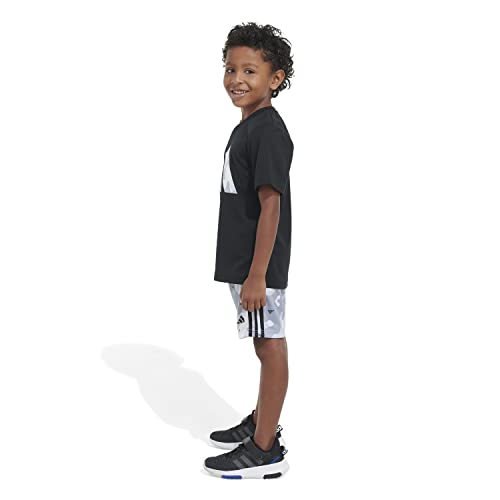 Image of adidas baby-boys Poly Tee Aop 3s Short Set(infant)