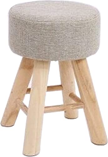 Poufs ronds rembourrés en bois véritable pour intérieur moderne - 2