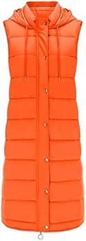 Dames winter mouwloze mantel vest lange hoodie warme donsjas
