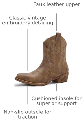 Image of GLOBALWIN Cowboy Boots For Women Short Ankle Boots