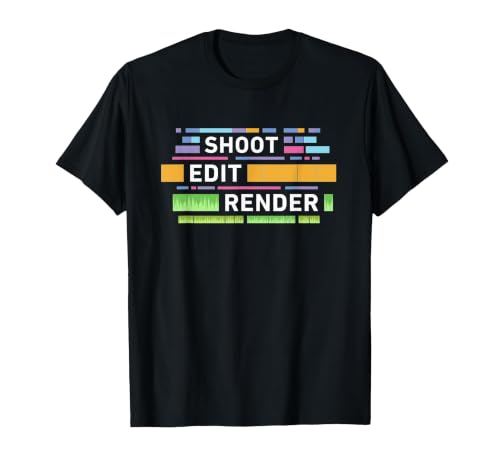Shoot Edit Render | Video Editor Editing Videographer T-Shirt, Men, Black, Small