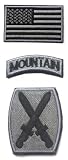 2Pcs 10th Mountain Division with Mountain Tab Military Tactical Embroidered Patches Armband Backpack Badge with Hook Backing for Clothing Patch (q1)