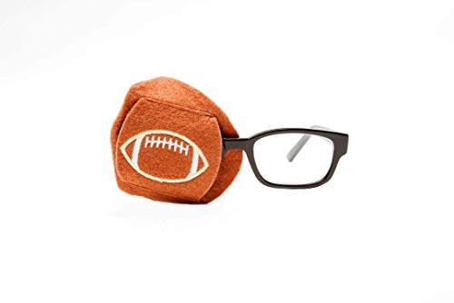 Glasses Eye Patch for Kids to Treat Amblyopia/Lazy Eye - Football - ONE Patch PER Order,**to Patch Right Eye ONLY**