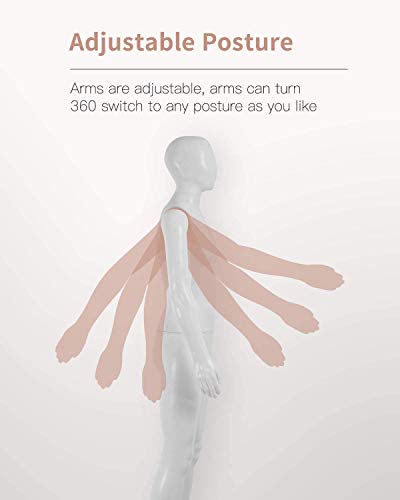 Yewuli Male Mannequin 6 Ft Full Body Mannequin Stand Dress Form Man Clothing Model Realistic Mannequin Display 73 Inch Metal Stand Plastic Body Sewing Manikin #TOP1