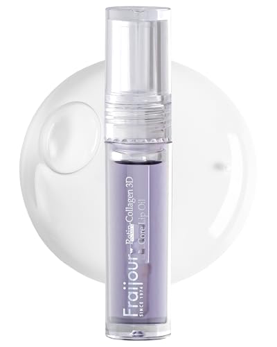 Fraijour Retin-Collagen 3D Core Lip Oil – Hydrating Lip Oil with Jojoba, Rosehip & Macadamia, Plumps & Firms Lips, Non-Sticky, Anti-Aging with Bakuchiol, Revives Natural Lip Color, 0.11 fl. oz.