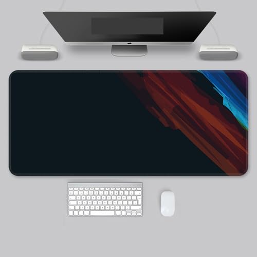 クールなトーン、 XL (80cm x 30cm)、拡張大型マウスマット デスクパッド、ステッチエッジ 、滑り止めラバーベース、キーボードパッド (11.8 x 31.5インチ) (12)