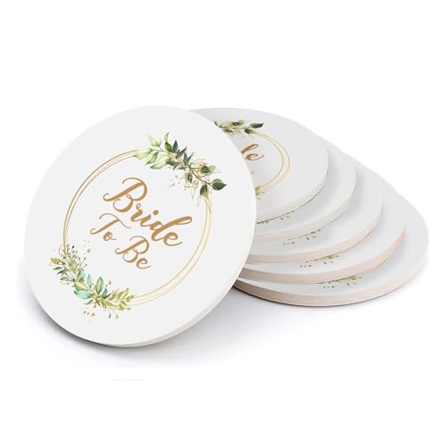 Sous-verre ronds en céramique Bride to Be Wedding Flower Circle - 2