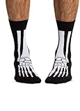 JNRB Men's Cotton Crew Dress Novelty Socks Halloween Skull and Bones Skeleton Pattern, L-XL (X-Ray)