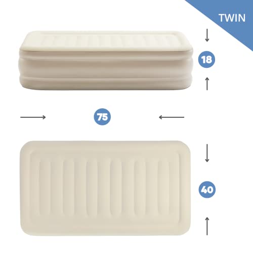 Simpli Comfy 18” Twin Inflatable Air Mattress with Built-in Dual Pump, Elevated, Adjustable Firmness, Self-Inflating Blow-Up Mattress with Storage Bag for Home, Guest, Travel, Camping, Relocation by Simpli Comfy - Image 7