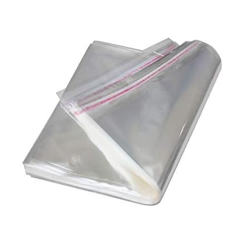 Pack of 100-15" x 12" Clear Cellophane Cello Bags Resealable OPP Plastic Bags Self Adhesive Cellophane Display Bags for Apparel,Party Gift Cover