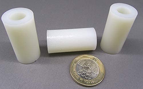Natural Nylon Spacer, Unthreaded, 3/8" Screw Size x .750" OD x .380" ID x 1.50" Length, 20 Pcs.