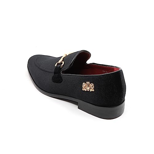 Image of Men's Velvet Designer Classic Dress Tuxedo Smoking Slipper Loafers Slip On Shoes SM-56