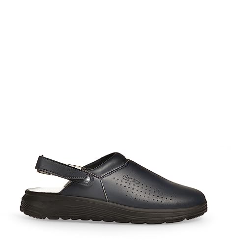 ABEBA 845018 - Unisex Schuhe - ACTIVE Clog SRC - Perforiertes Design - EU 45 - Dunkelblau - Futtermaterial: Stoff - Mit Klettverschluss